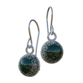 Black Opal Forest Earrings - Silver