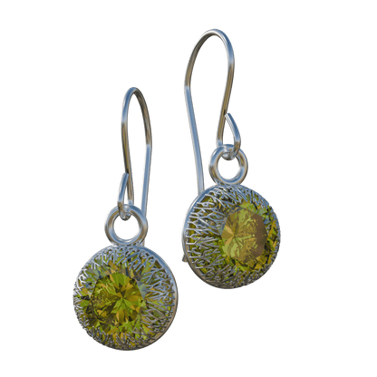 Citrine Forest Earrings - Silver