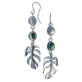 Monstera Albo Earrings - Silver