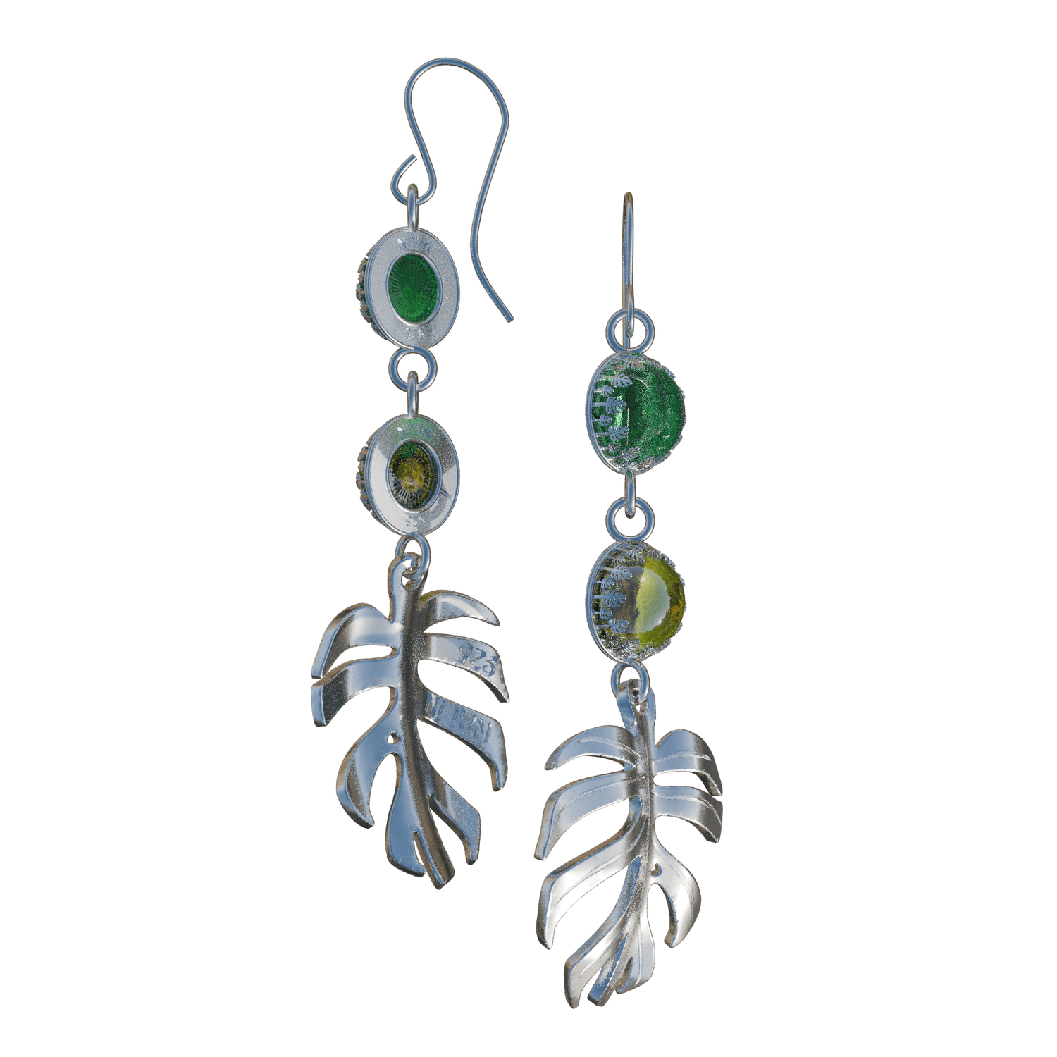 Monstera Aurea Earrings - Silver