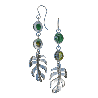 Monstera Aurea Earrings - Silver