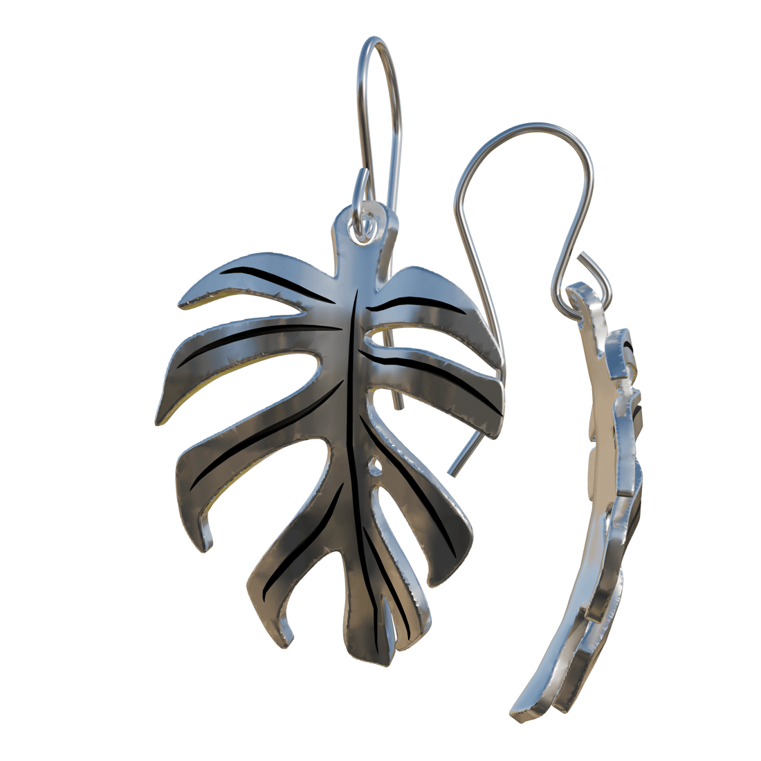 Monstera Sieranna Earrings - Silver