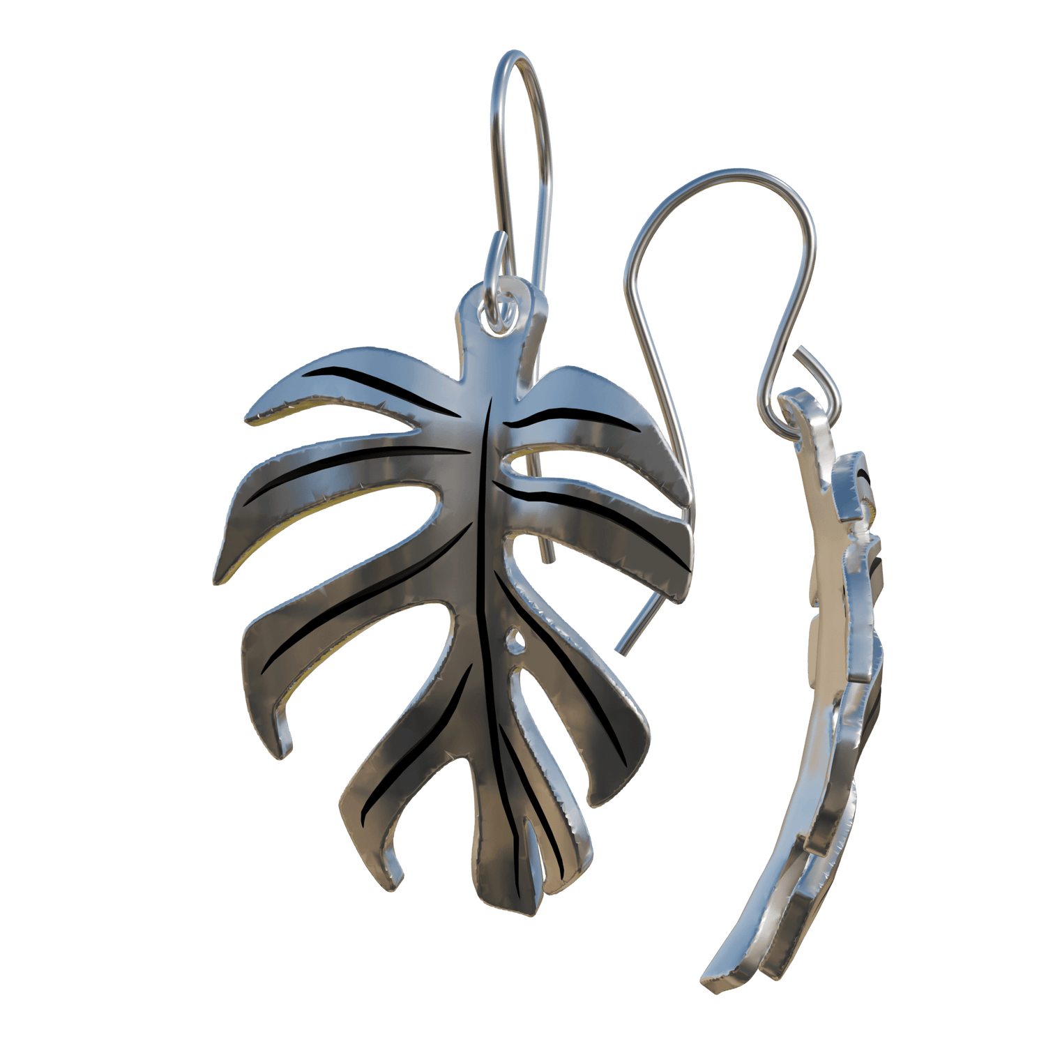 Monstera Sieranna Earrings - Silver