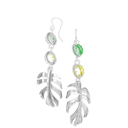 Monstera Aurea Earrings - Silver