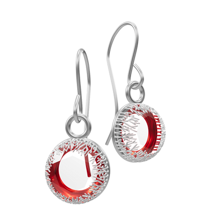 Garnet Forest Earrings - Silver