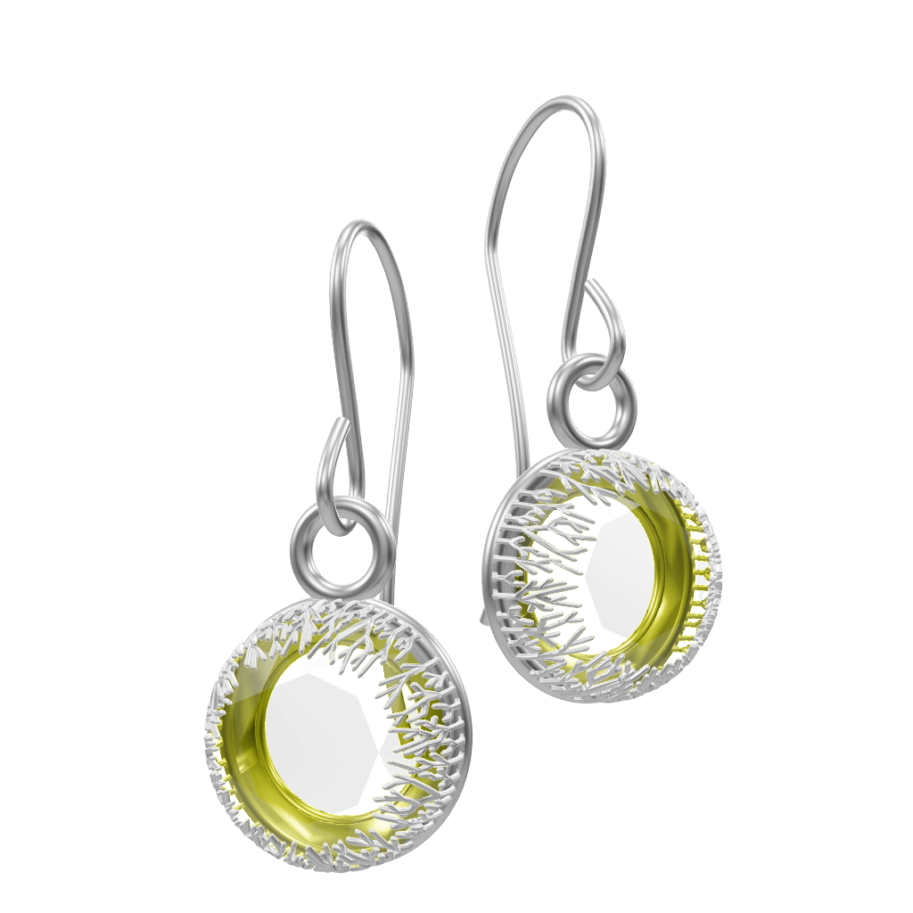 Citrine Forest Earrings - Silver