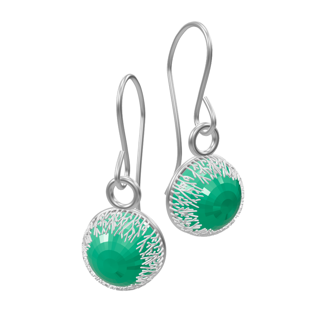 Turquoise Forest Earrings - Silver