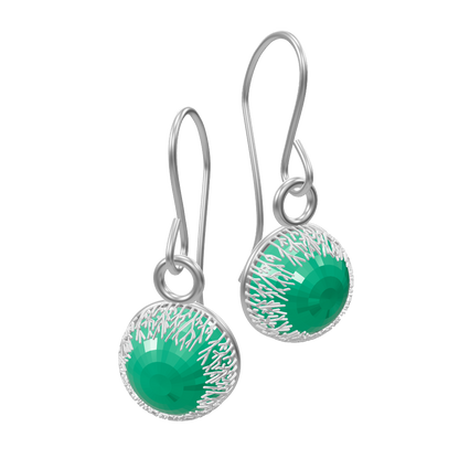 Turquoise Forest Earrings - Silver