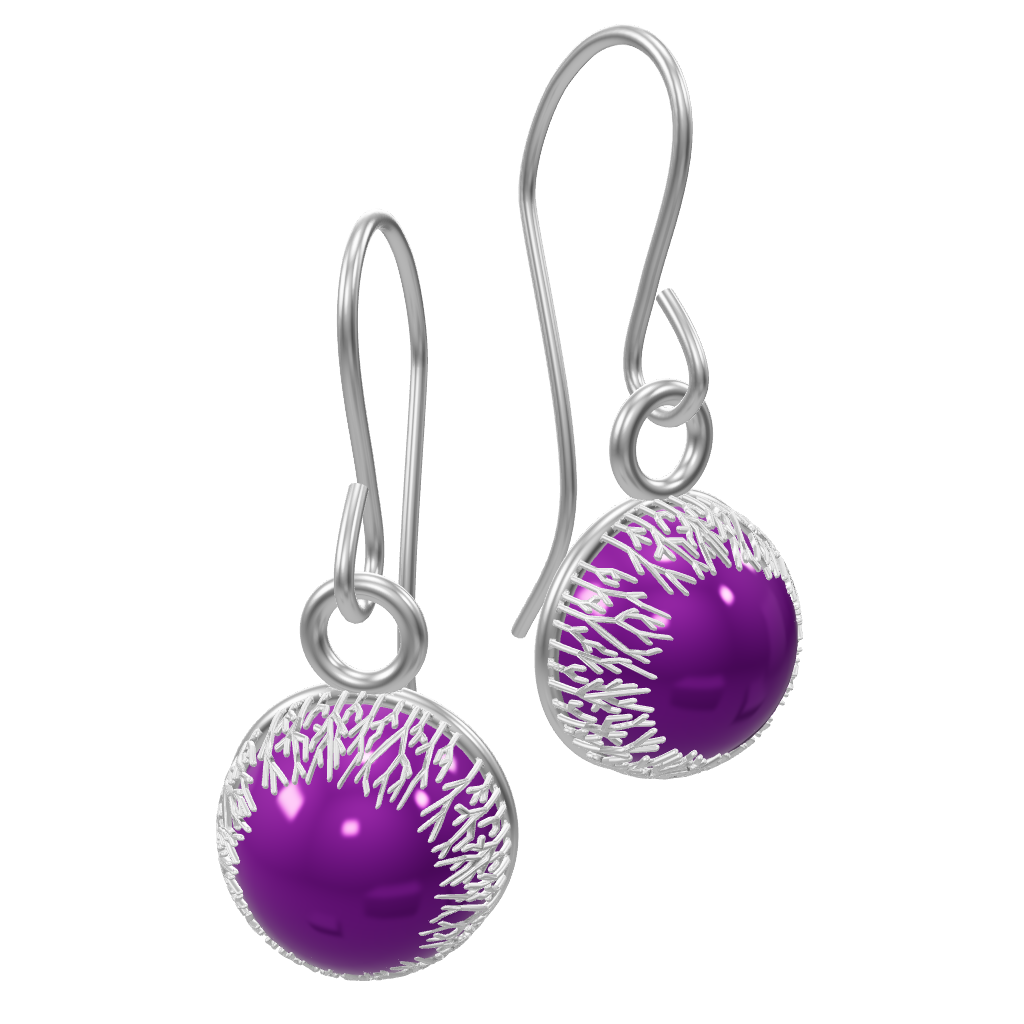 Amethyst Forest Earrings - Silver