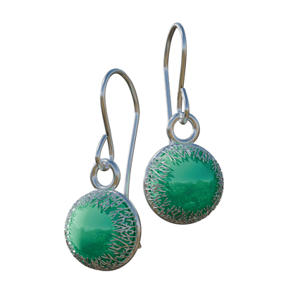 Turquoise Forest Earrings - Silver